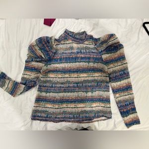 Jealous Tomato multi color - sheer - long sleeve top